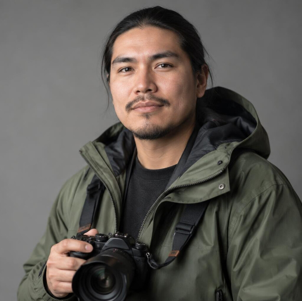 Portrait of an Indigenous Canadian photographer outdoors